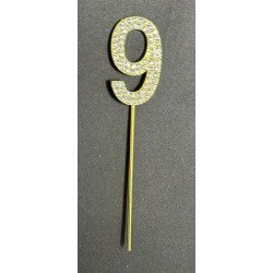 Cake Topper Chiffres Strass Doré – de 0 à 9