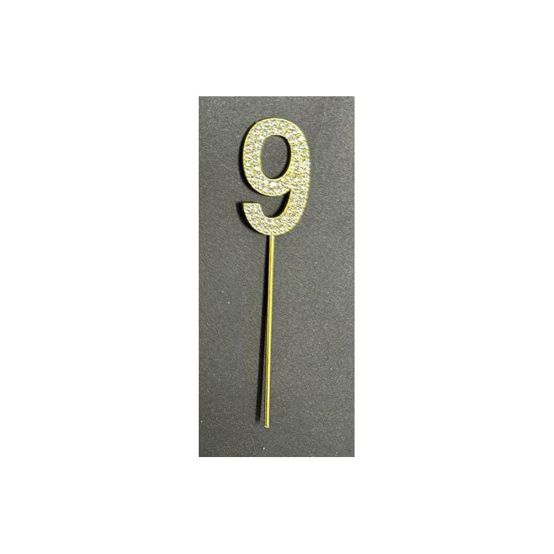 Cake Topper Chiffres Strass Doré – de 0 à 9 Cake Topper Chiffres Strass Doré – de 0 à 9