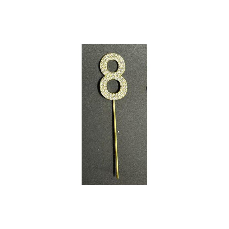 Cake Topper Chiffres Strass Doré – de 0 à 9 Cake Topper Chiffres Strass Doré – de 0 à 9