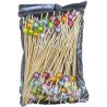 100 Wooden Cocktail Picks with Multicolor Beads – 12 cm