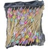 100  Wooden Cocktail Picks with Multicolor Star Beads – 12 cm