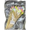 50  Wooden Cocktail Picks with Multicolor Heart Beads – 12 cm