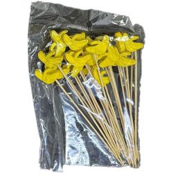 50 Wooden Cocktail Picks with Banana Decorations – 12 cm