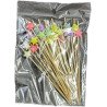 50  Wooden Picks with Multicolor Stars – 12 cm