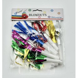 Lot de 10 Sifflets de Fête Métalliques Multicolores