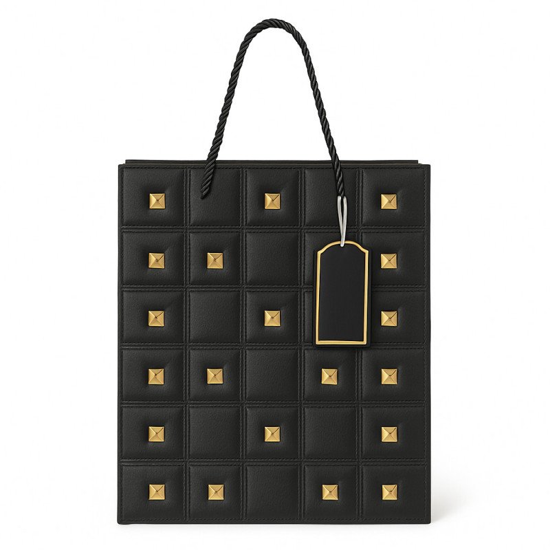 Black Gift Bag with Gold Studs Black Gift Bag with Gold Studs