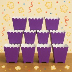 Lot de 10 Boîtes à Pop-Corn Violettes – Forme Festive