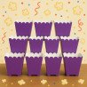 Lot de 10 Boîtes à Pop-Corn Violettes – Forme Festive