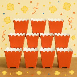 Lot de 10 Boîtes à Pop-Corn Rouges – Forme Festive