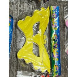 Lot de 6 Masques de Fête Métallisés Jaunes