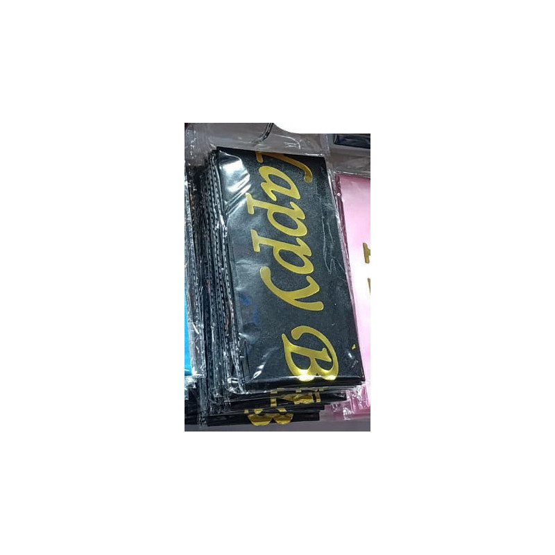 "Happy Birthday" Sash – Black Satin with Gold Letters "Happy Birthday" Sash – Black Satin with Gold Letters