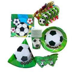 Pack Anniversaire Thème Football – 6 Articles (10 pièces par article)