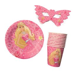 Pack Anniversaire Thème Barbie – 10 Articles (10 pièces par article)