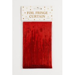 Rideau Métallisé Rouge – 1 Pièce