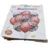 Pack de 10 Ballons – 5 Marron Rosé Unis & 5 Confettis Argentés