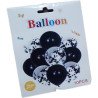 Pack of 10 Balloons – 5 Solid Black & 5 Black Confetti