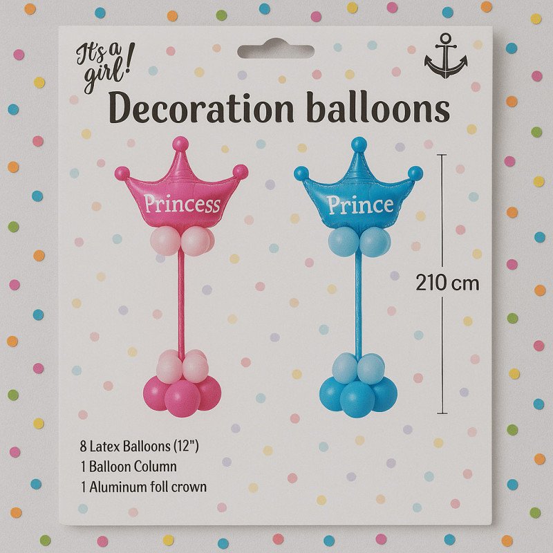 Decorative Balloon Column Kit – Prince or Princess – 210 cm Decorative Balloon Column Kit – Prince or Princess – 210 cm