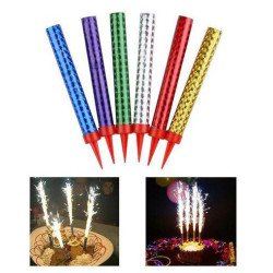 Multicolor Sparkler Fountain Candles – Pack of 6