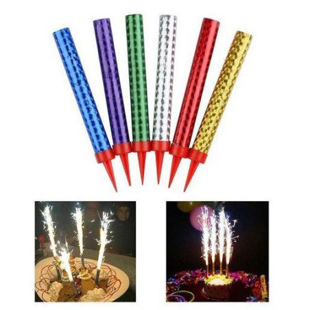 Multicolor Sparkler Fountain Candles – Pack of 6