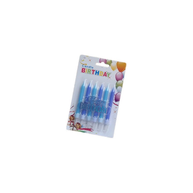 Blue Gradient Birthday Candles with “Happy Birthday” Topper – 6-Pack Blue Gradient Birthday Candles with “Happy Birthday” Topper – 6-Pack