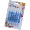 Blue Gradient Birthday Candles with “Happy Birthday” Topper – 6-Pack