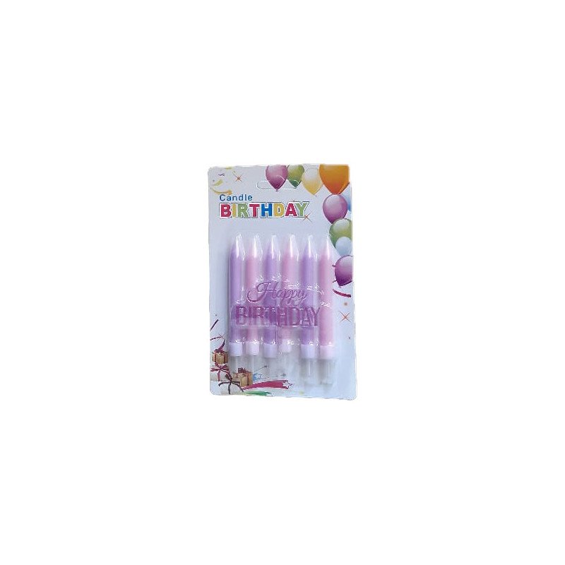 Pink and Purple Gradient Birthday Candles with “Happy Birthday” Topper – 6-Pack Pink and Purple Gradient Birthday Candles with “Happy Birthday” Topper – 6-Pack