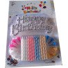 12 Multicolor Candles with "Happy Birthday" Topper