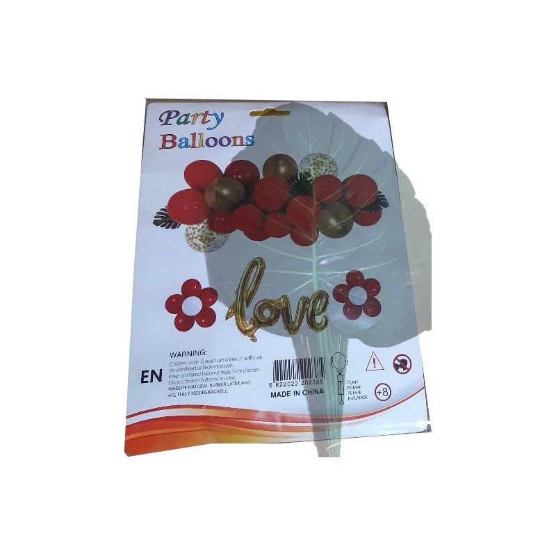 "Love" Balloon Kit - Red, Gold and White (25 pieces)