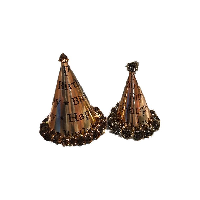 Chapeau d'Anniversaire Doré "Happy Birthday" avec Détails Brillants Chapeau d'Anniversaire Doré "Happy Birthday" avec Détails Brillants