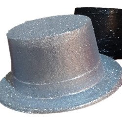 Silver Glitter Top Hat