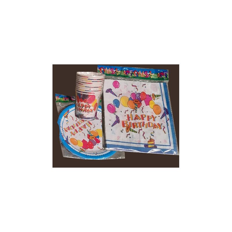 Pack de 30 Pièces Jetable "Happy Birthday" Blanc Ballons Multicolores
