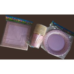 30-Piece Disposable "Happy Birthday" Pink and Gold Luxury Pack - Adult Party