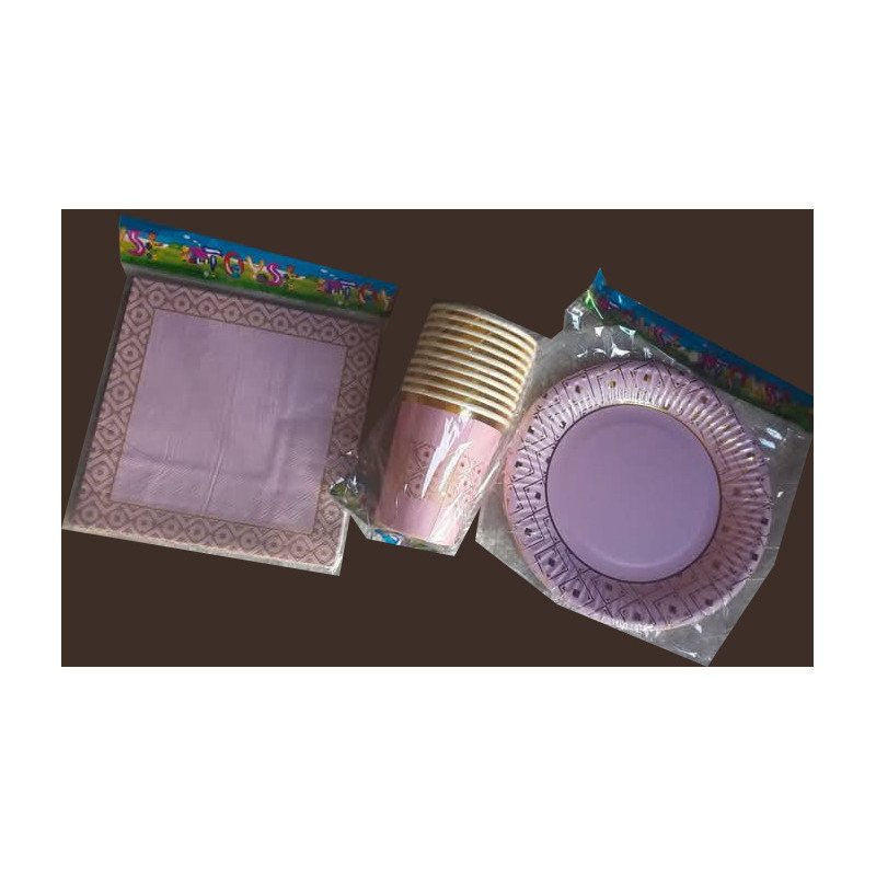 30-Piece Disposable "Happy Birthday" Pink and Gold Luxury Pack - Adult Party