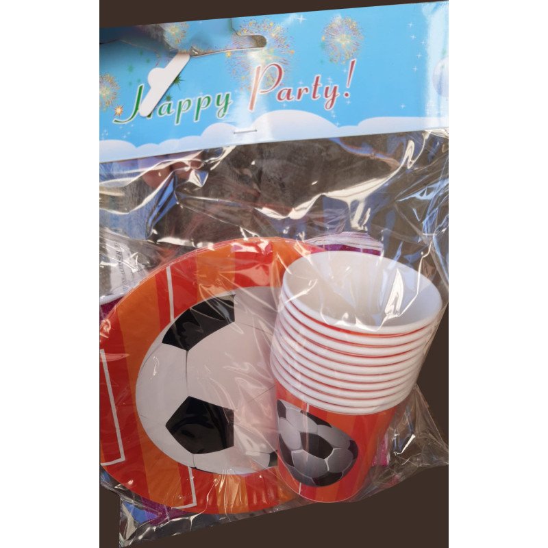 30-Piece Disposable Football / Soccer Theme Pack Red