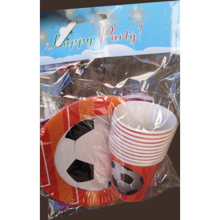 30-Piece Disposable Football / Soccer Theme Pack Red