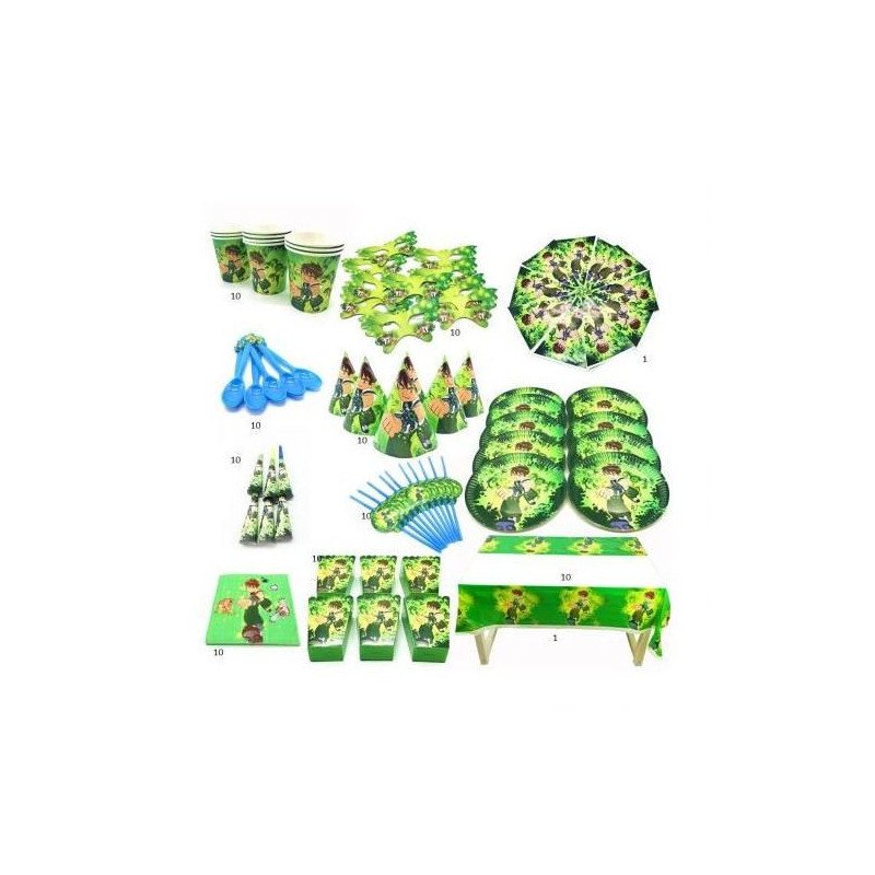 Pack Fête Complet Ben 10 - 10 Articles / 10 Pièces par Article Pack Fête Complet Ben 10 - 10 Articles / 10 Pièces par Article