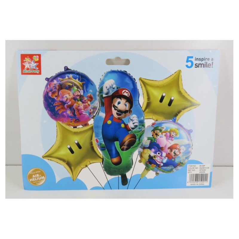 5-Piece Super Mario Decoration Balloons Pack 5-Piece Super Mario Decoration Balloons Pack