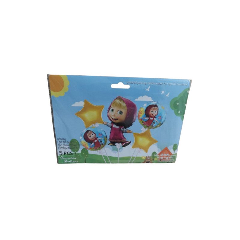 5-Piece Masha and the Bear Decoration Balloons Pack 5-Piece Masha and the Bear Decoration Balloons Pack
