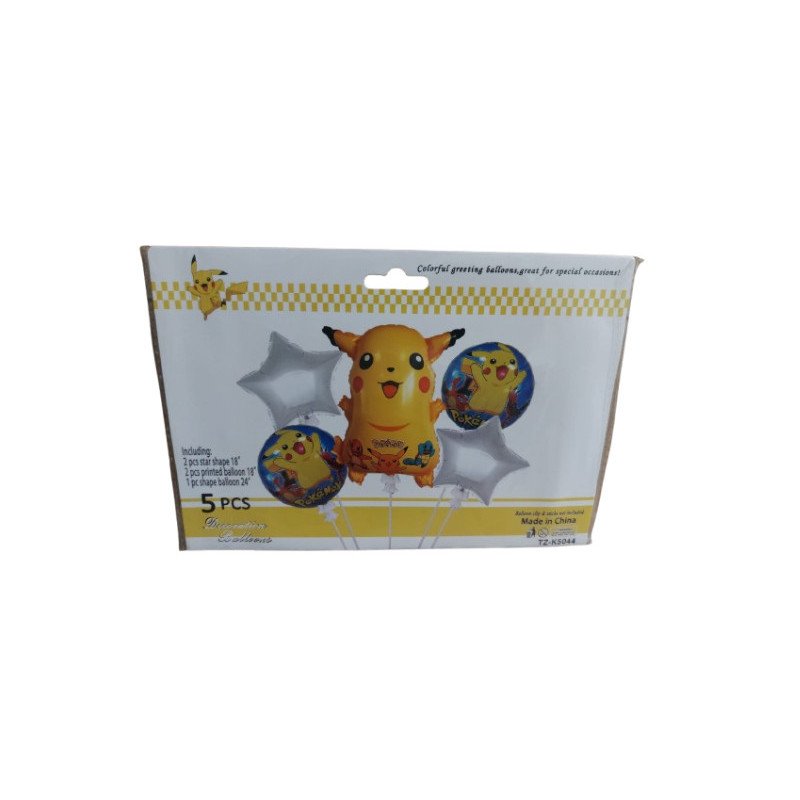 5-Piece Pikachu Decoration Balloons Pack