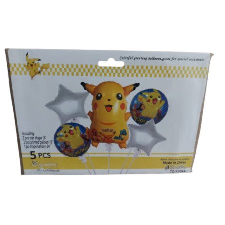 5-Piece Pikachu Decoration Balloons Pack