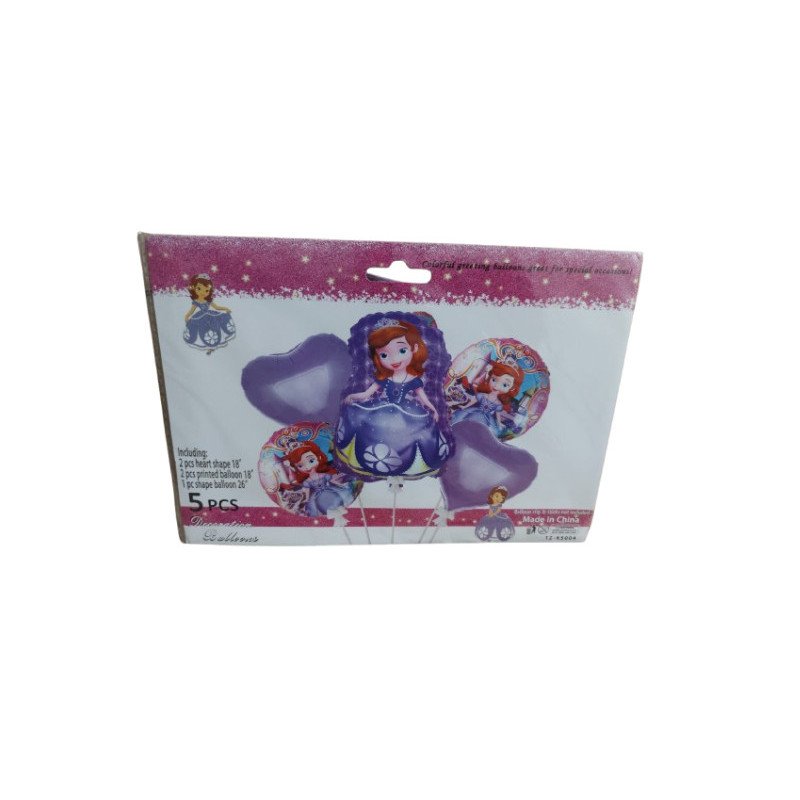 5-Piece Sofia the First Decoration Balloons Pack