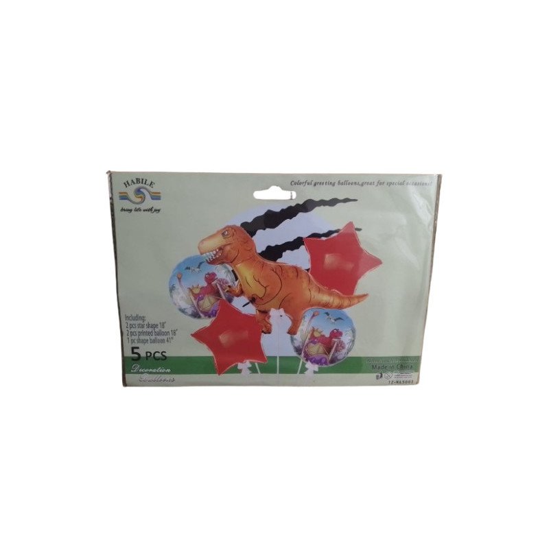 5-Piece Dinosaur Decoration Balloons Pack 5-Piece Dinosaur Decoration Balloons Pack
