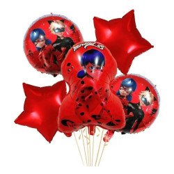 Pack de 5 Ballons de Décoration - Thème Miraculous Ladybug