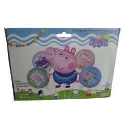 Pack de 5 Ballons de Décoration - Thème Peppa Pig