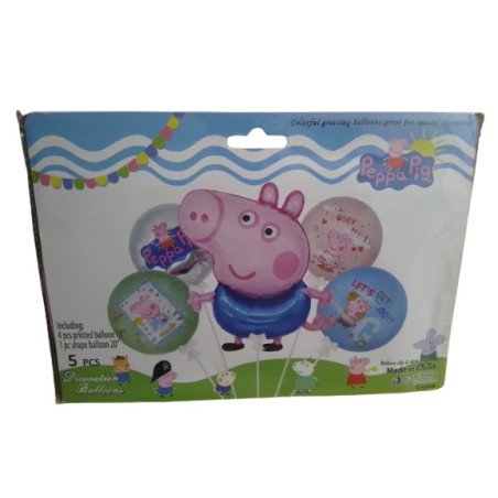 5-Piece Peppa Pig Decoration Balloons Pack