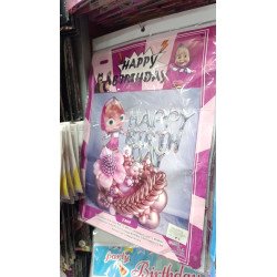 27-Piece - Masha and the Bear Theme Birthday Decoration Kit