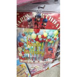 76-Piece - Miraculous Ladybug Theme Birthday Decoration Kit