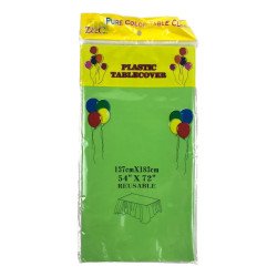 Soft Green Plastic Tablecover - Reusable