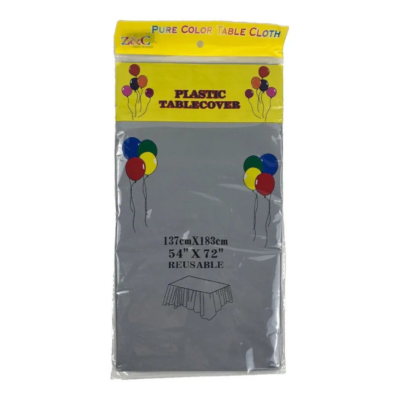 Grey Plastic Tablecover - Heavy Duty