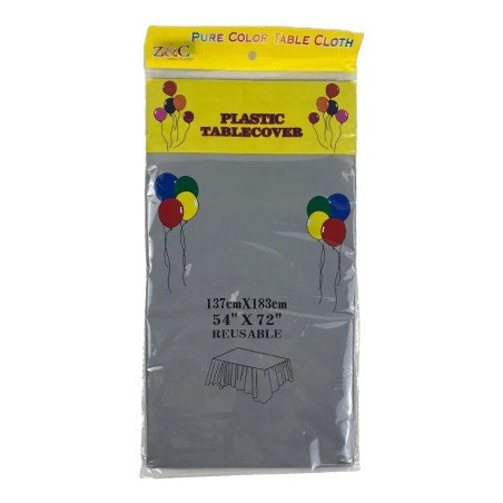 Grey Plastic Tablecover - Heavy Duty